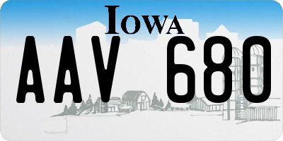 IA license plate AAV680