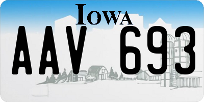 IA license plate AAV693