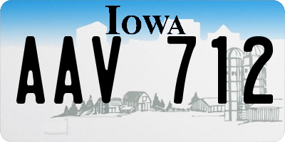 IA license plate AAV712