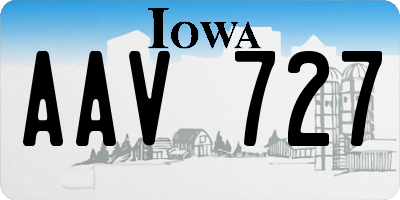 IA license plate AAV727