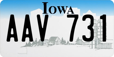 IA license plate AAV731