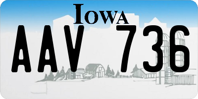 IA license plate AAV736