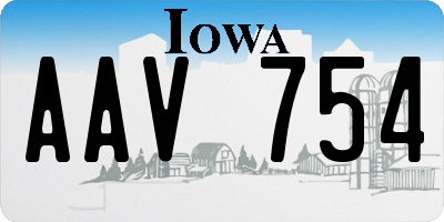 IA license plate AAV754