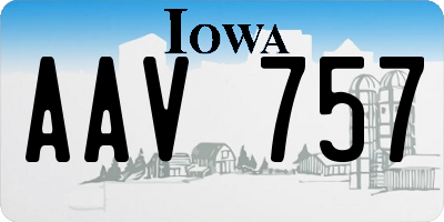 IA license plate AAV757