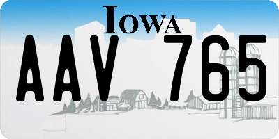 IA license plate AAV765