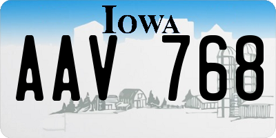 IA license plate AAV768