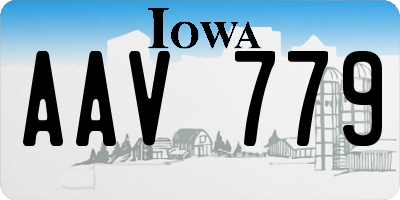 IA license plate AAV779