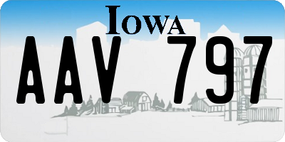 IA license plate AAV797