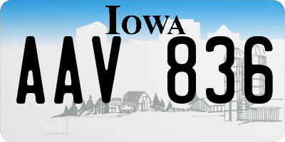 IA license plate AAV836