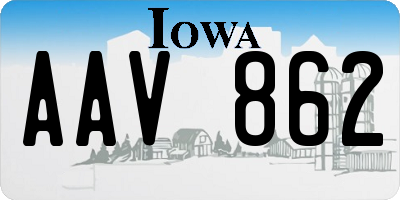 IA license plate AAV862