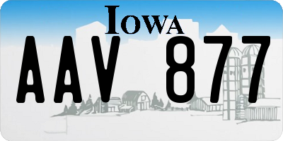 IA license plate AAV877