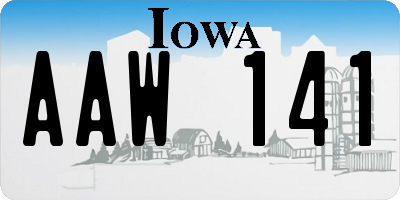 IA license plate AAW141