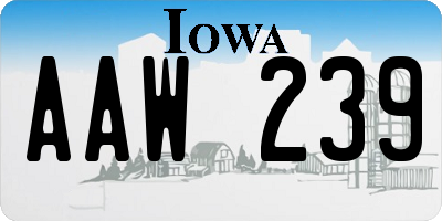 IA license plate AAW239