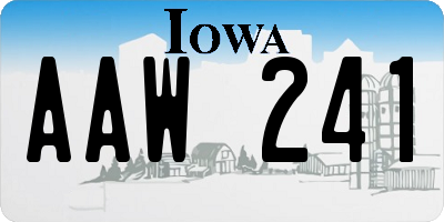 IA license plate AAW241