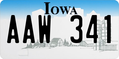 IA license plate AAW341