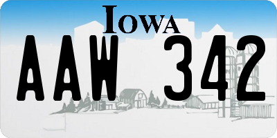 IA license plate AAW342