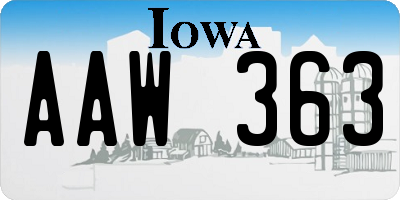 IA license plate AAW363