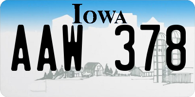 IA license plate AAW378