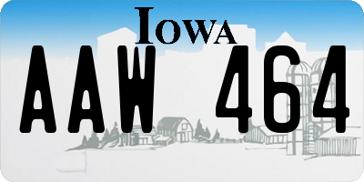 IA license plate AAW464