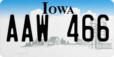 IA license plate AAW466