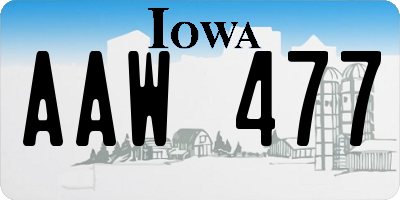 IA license plate AAW477