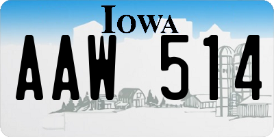 IA license plate AAW514