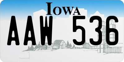 IA license plate AAW536