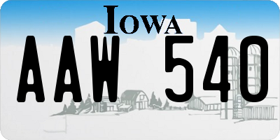 IA license plate AAW540