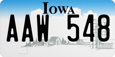 IA license plate AAW548