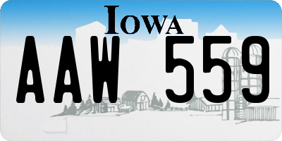 IA license plate AAW559