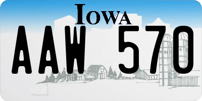 IA license plate AAW570