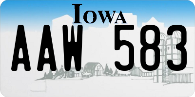 IA license plate AAW583