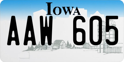 IA license plate AAW605