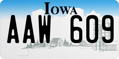 IA license plate AAW609