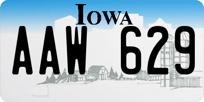 IA license plate AAW629
