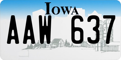 IA license plate AAW637