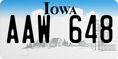 IA license plate AAW648