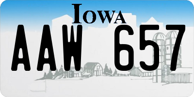 IA license plate AAW657
