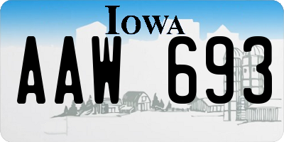 IA license plate AAW693