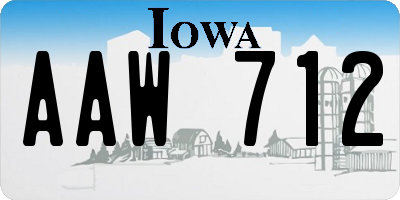 IA license plate AAW712