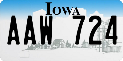 IA license plate AAW724