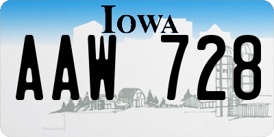 IA license plate AAW728