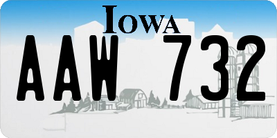 IA license plate AAW732