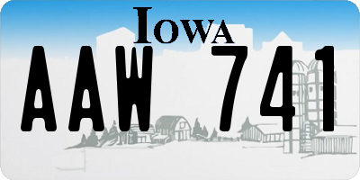 IA license plate AAW741