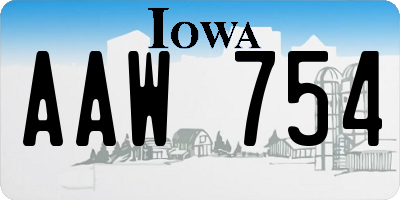 IA license plate AAW754