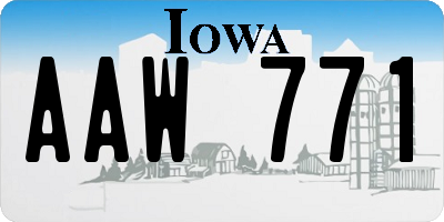 IA license plate AAW771