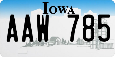 IA license plate AAW785