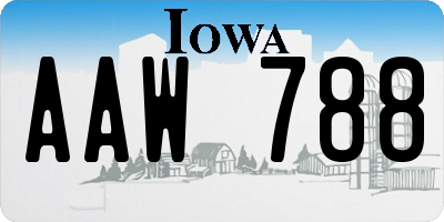 IA license plate AAW788