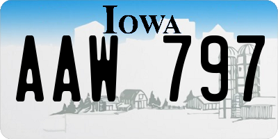IA license plate AAW797