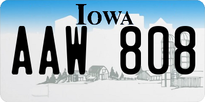 IA license plate AAW808